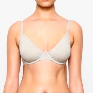 SKIMS Cotton Jersey T- Shirt Bra in Light Heather Grey